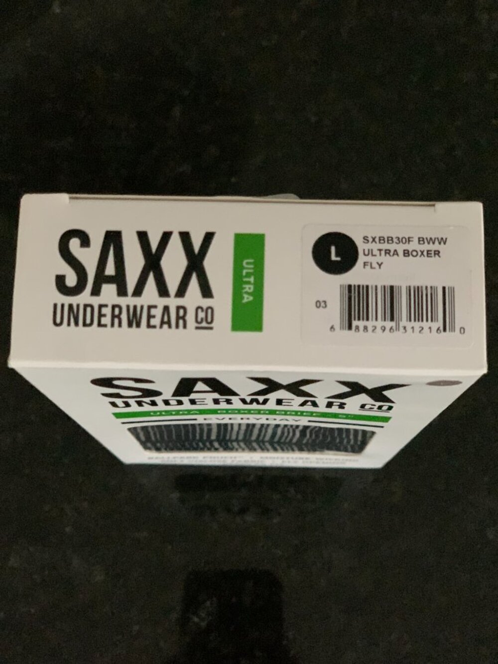 Saxx Ultra Boxer Brief Underwear Mens L Black Striped Soft BallPark Pouch Fly 5" - Picture 4 of 5